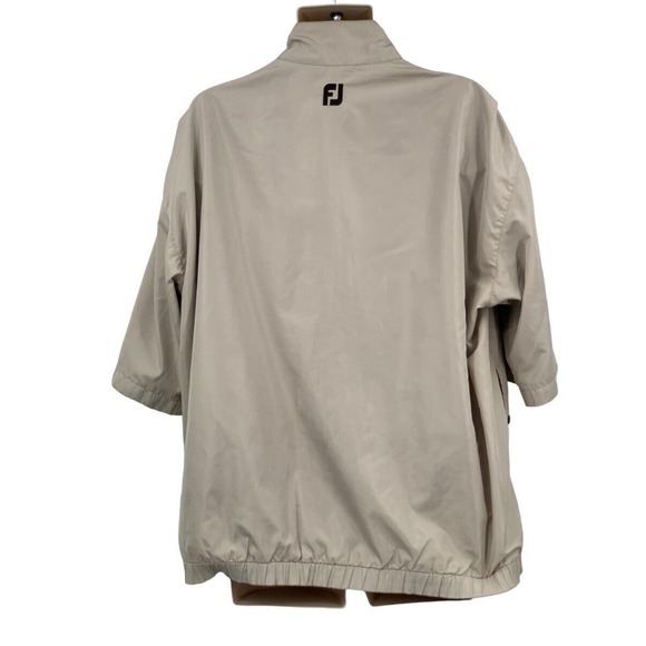 DryJoys by FootJoy Mens SS 1/2 Zip/Snap Pullover Golf Rain Jacket Beige L - Picture 8 of 8